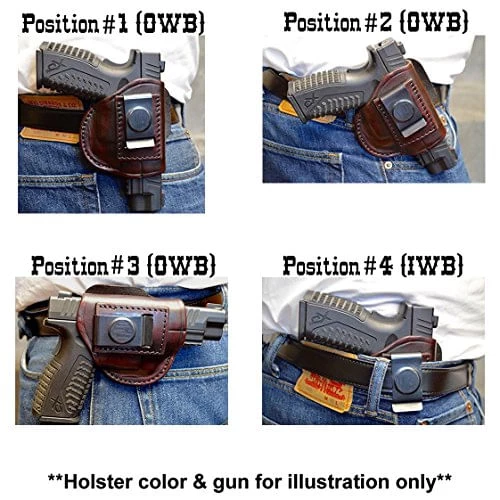 Gunleather 4 Way WH-3 Multi-Fit IWB/OWB Concealment Holster For 9mm Luger/.40 S&W